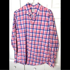 J.CREW Plaid Lightweight Shirt Button Down Style Pink Blue White Pocket Casual